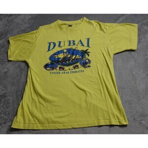 Dubai United Arab Emirates AST Graphic T-Shirt Men's XL Yellow Puffy 3D Art Tee